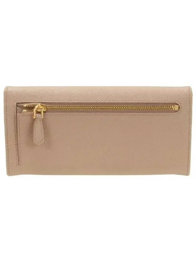 Saffiano triangle logo flap long wallet powder pink - PRADA - BALAAN 4