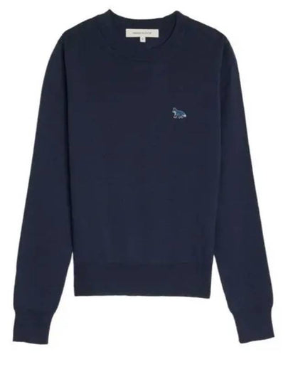 Women's Baby Fox Patch Regular Knit Top Deep Navy - MAISON KITSUNE - BALAAN 2