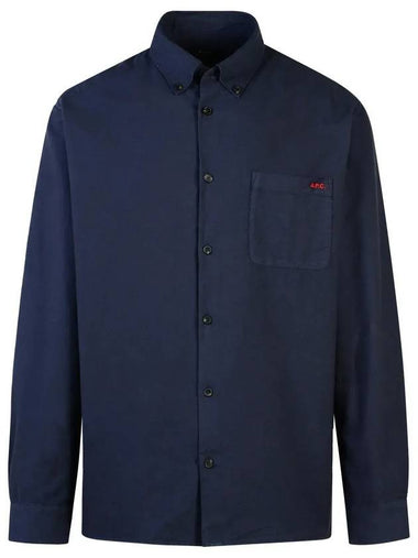 Mateo Logo Long Sleeve Shirt Navy - A.P.C. - BALAAN 1