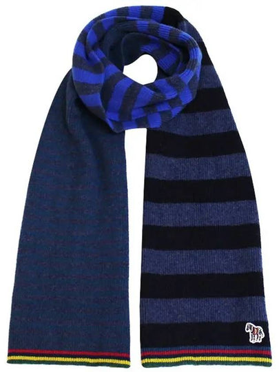 Zebra Logo Patch Wool Muffler Navy - PAUL SMITH - BALAAN 2