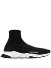 Speed Trainer  High Top Sneakers Black White - BALENCIAGA - BALAAN 3