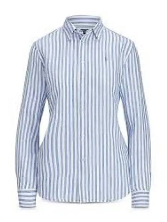 W relaxed fit striped linen shirt blue - POLO RALPH LAUREN - BALAAN 1