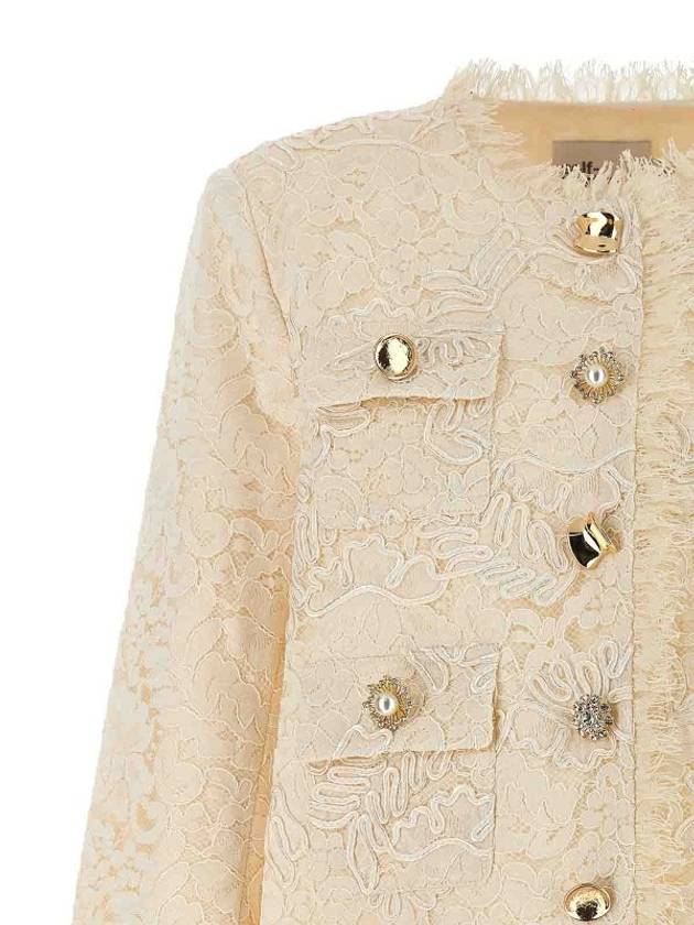 Women's Cord Lace Jacket Cream - SELF PORTRAIT - BALAAN 3