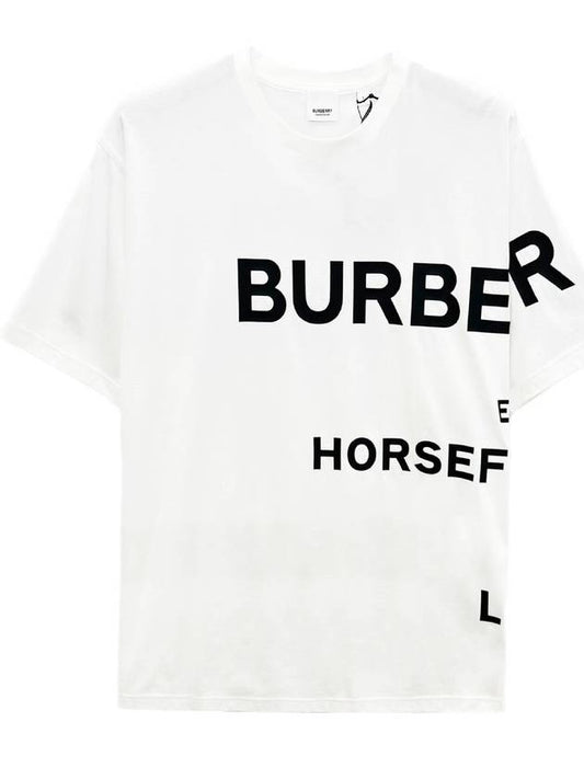 Men's Horseferry Logo Overfit Short Sleeve T-Shirt White - BURBERRY - BALAAN 2