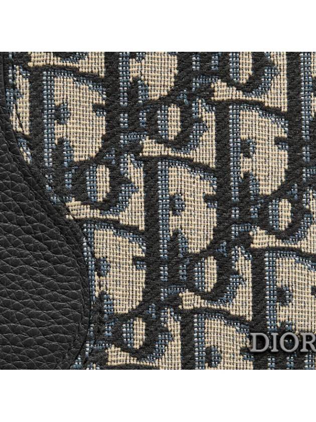 Saddle Oblique Jacquard Half Wallet Black Beige - DIOR - BALAAN 6