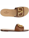 V Logo Signature Leather Slippers Brown - VALENTINO - BALAAN 2