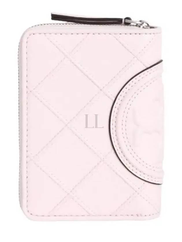 Fleming Soft Leather Half Wallet Pink - TORY BURCH - BALAAN 2