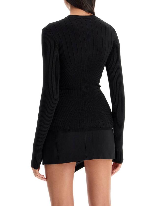 ribbed knit top with long sleeves - MUGLER - BALAAN 3