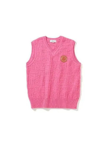 M GN LOGO JQD V NECK KNIT VEST LQ3IV01M - MARK & LONA - BALAAN 1