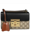 Padlock GG Supreme Small Canvas Shoulder Bag Beige Black - GUCCI - BALAAN 1