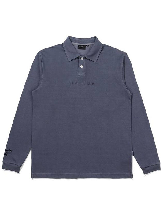 Pigment Polo Long Sleeve T-Shirt NAVY MAN M3321PTL04NVY - MALBON GOLF - BALAAN 2