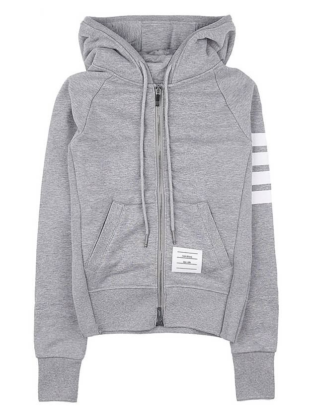 Engineered 4-Bar Stripe Loopback Jersey Knit Zip Up Hoodie Light Grey - THOM BROWNE - BALAAN 2