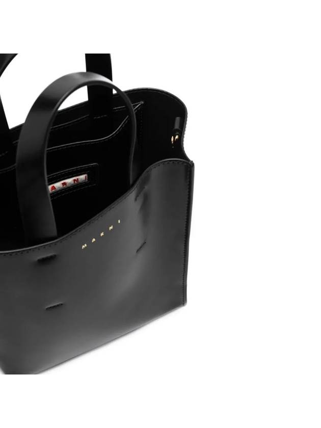 Museo Leather Logo Mini Tote Bag Black - MARNI - BALAAN 5