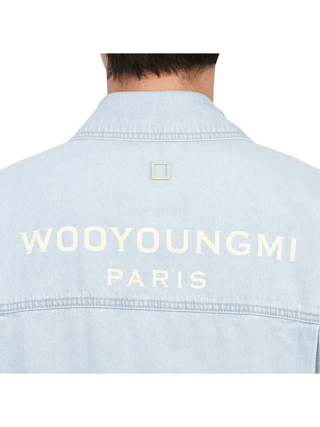 Back Logo Denim Cotton Long Sleeve Shirt Blue - WOOYOUNGMI - BALAAN 9