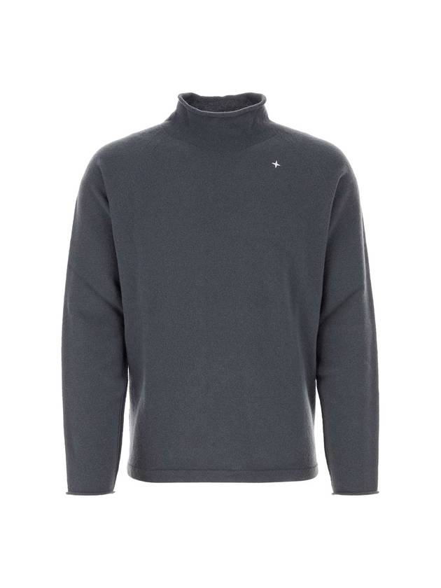 Stellina Mock Neck Lambswool Knit Top Grey - STONE ISLAND - BALAAN 2