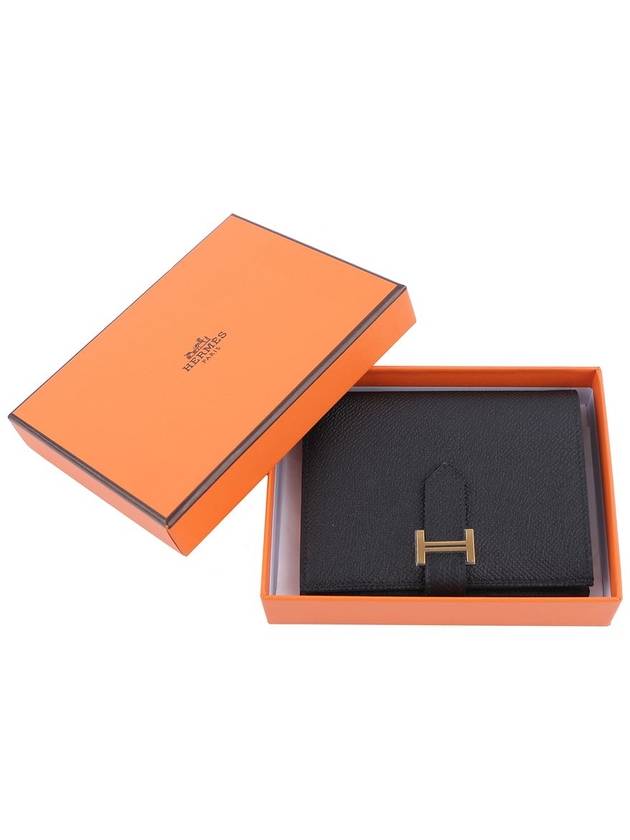 Bearn Compact Half Wallet Black - HERMES - BALAAN 3