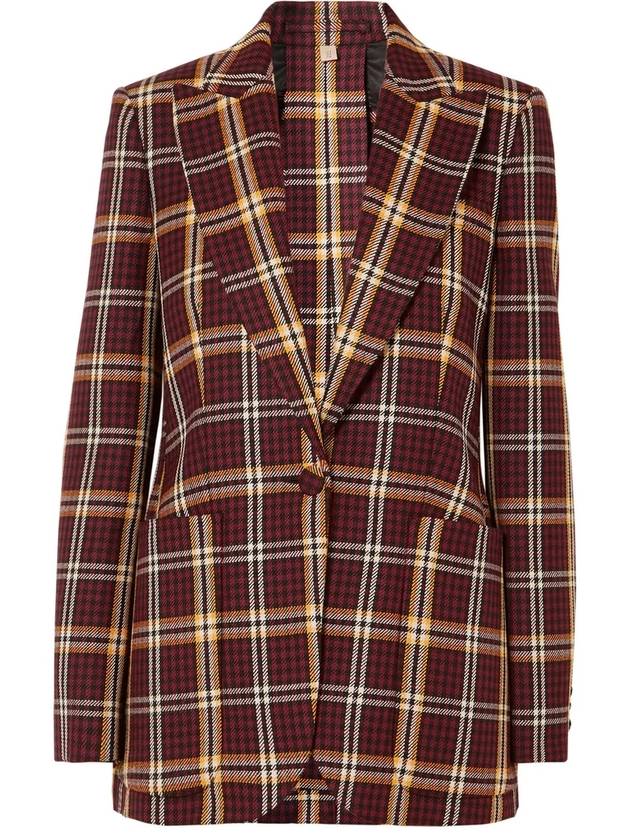 Women's Wool Twill Blazer Jacket Burgundy - BURBERRY - BALAAN 1