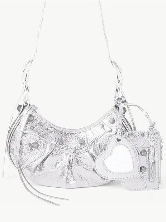 Metallic Le Cagol XS Lambskin Shoulder Bag Silver - BALENCIAGA - BALAAN 2