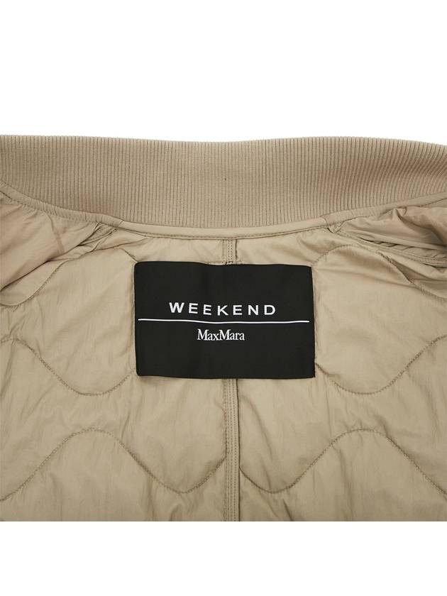 Norel Zipper Bomber Jacket Beige - MAX MARA - BALAAN 11