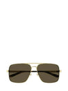 Eyewear Logo Metal Sunglasses Gold Brown - GUCCI - BALAAN 1