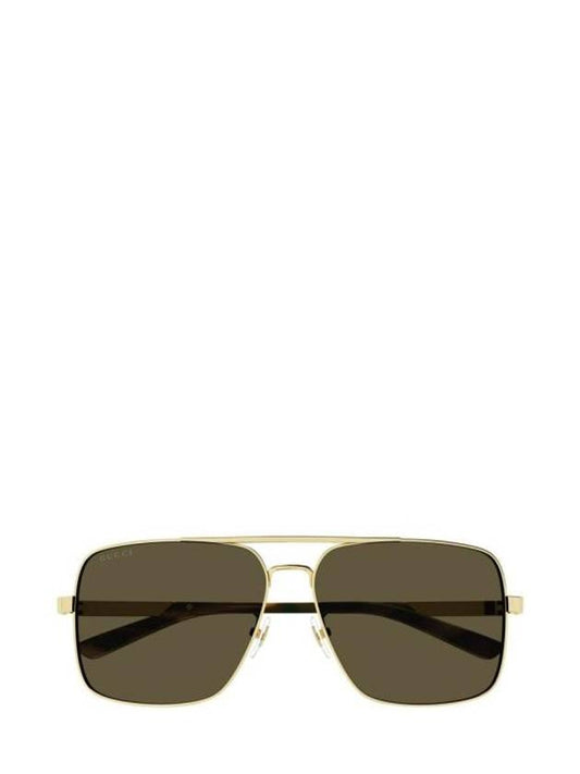 Eyewear Logo Metal Sunglasses Gold Brown - GUCCI - BALAAN 1