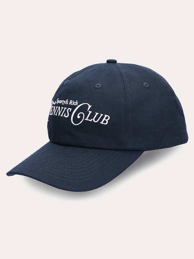 Embroidered Lettering Baseball Ball Cap Navy - SPORTY & RICH - BALAAN 3