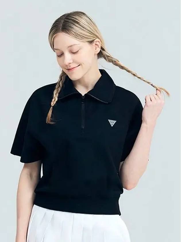 Golf Tennis Women s Big Collar Zip Up T Shirt Black - AVAVE - BALAAN 2