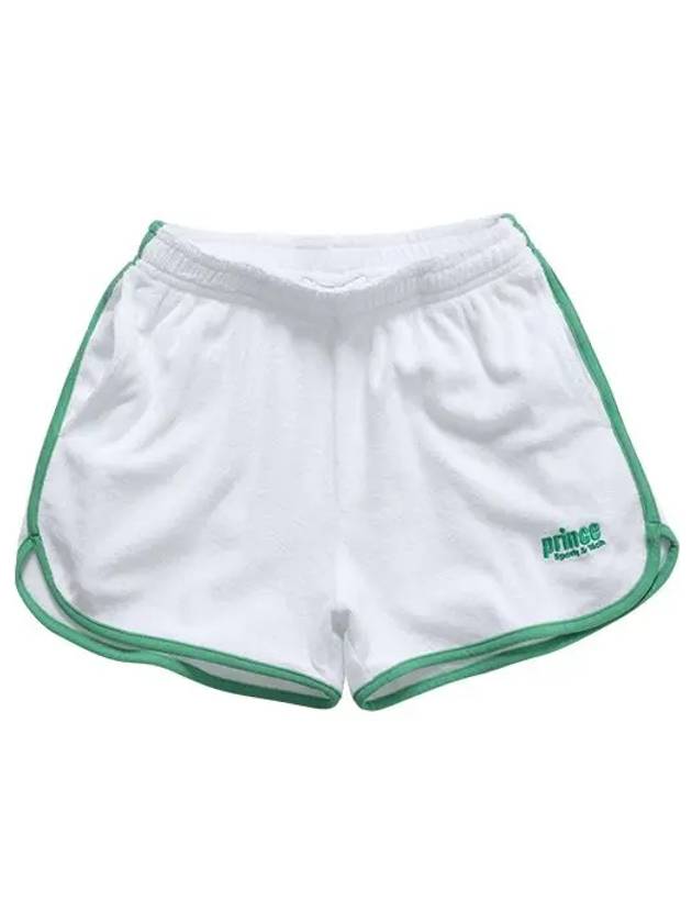 Prince Logo Cotton Shorts White - SPORTY & RICH - BALAAN 1