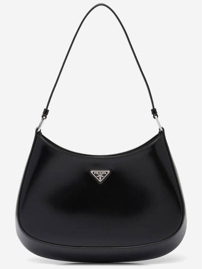 Triangular Logo Cleo Brushed Leather Shoulder Bag Black - PRADA - BALAAN 2