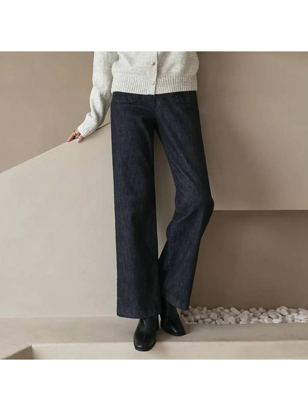 Moshu hidden banding brushed wide raw denim pants - MONO AT.D - BALAAN 4