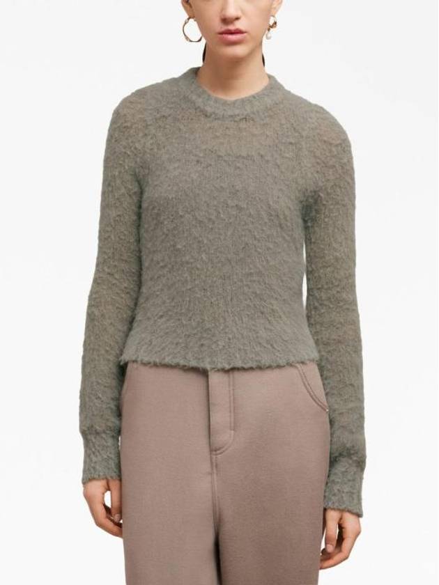 Brushed Round Neck Knit Top Grey - AMI - BALAAN 4