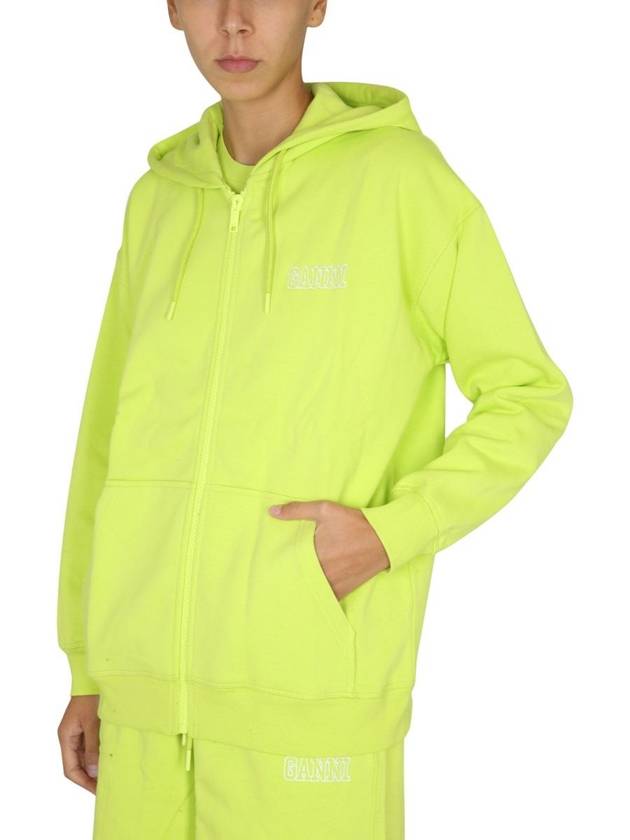 logo zipper hood zip-up - GANNI - BALAAN 5