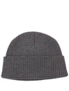 Paris Logo Heart Patch Wool Knit Hat Beanie Hat Gray - AMI - BALAAN 4