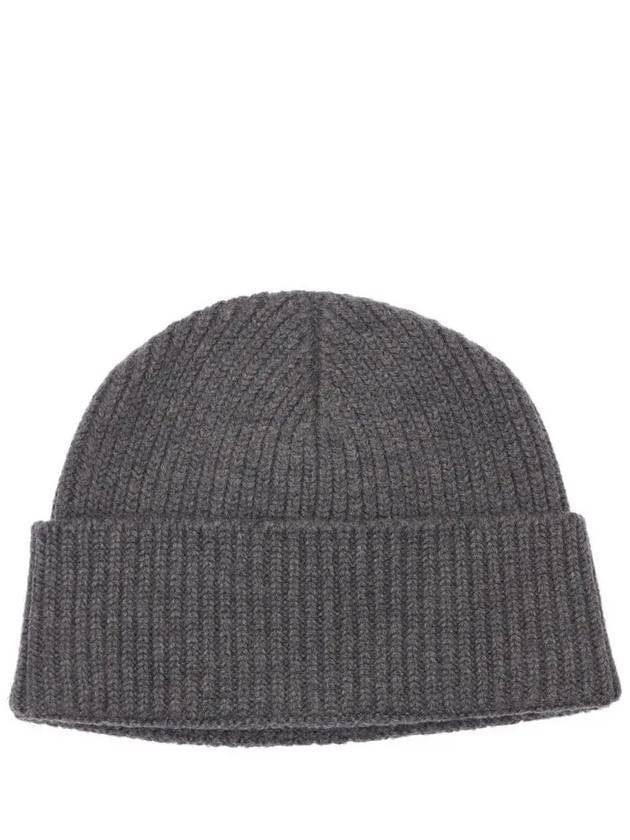 Paris Logo Heart Patch Wool Knit Hat Beanie Hat Gray - AMI - BALAAN 4