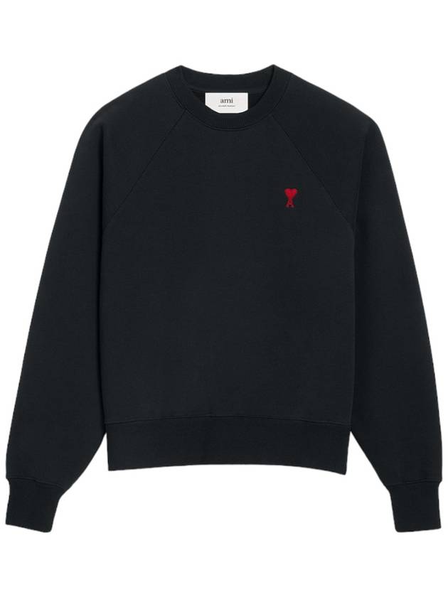 Small Heart Logo Sweatshirt Black - AMI - BALAAN 2