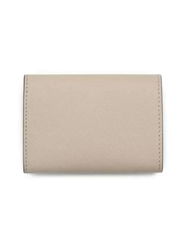 Saffiano Color Block Tri-Fold Half Wallet Blue - MARNI - BALAAN 3