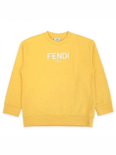 Kids Logo Print Sweatshirt Yellow - FENDI - BALAAN 2