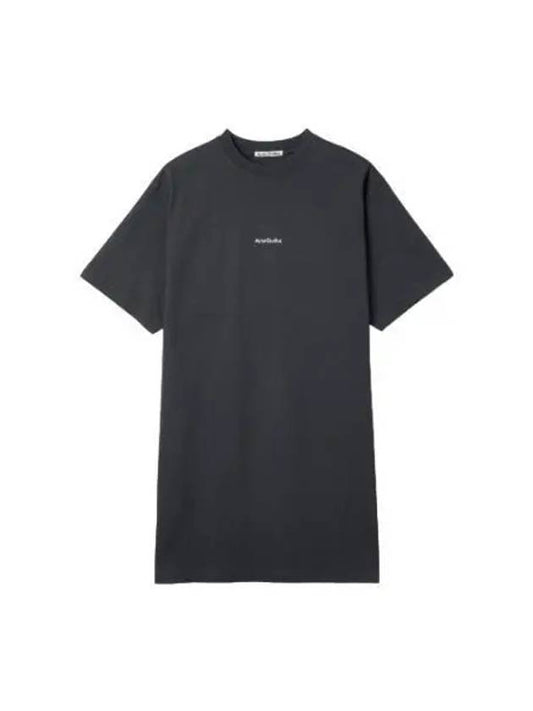cotton t shirt dress black - ACNE STUDIOS - BALAAN 1