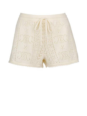 Triomphe Pointelle Shorts Off White - CELINE - BALAAN 1