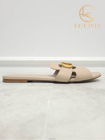 Used luxury goods Lewis It 38 5 Beige CD Logo Montaine 30 Slipper Mule - DIOR - BALAAN 1