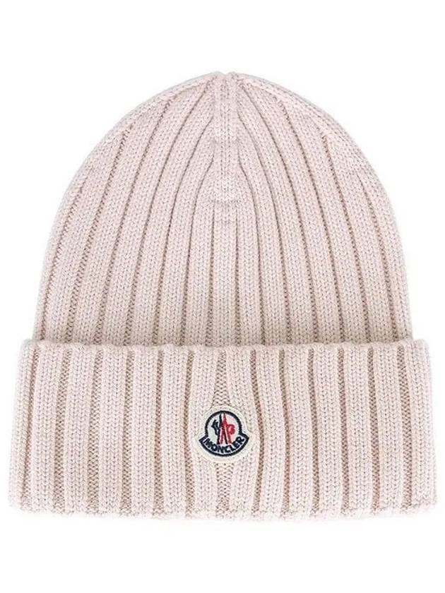 patch logo wool beanie 3B00008 A9327 529 1105528 - MONCLER - BALAAN 1