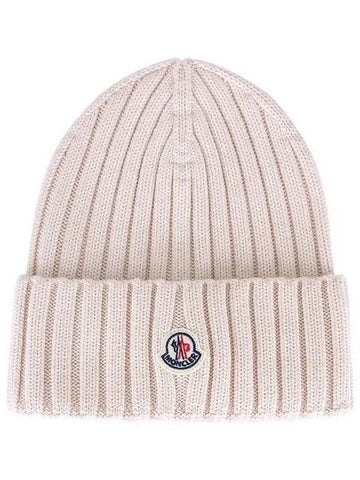 patch logo wool beanie 3B00008 A9327 529 1105528 - MONCLER - BALAAN 1