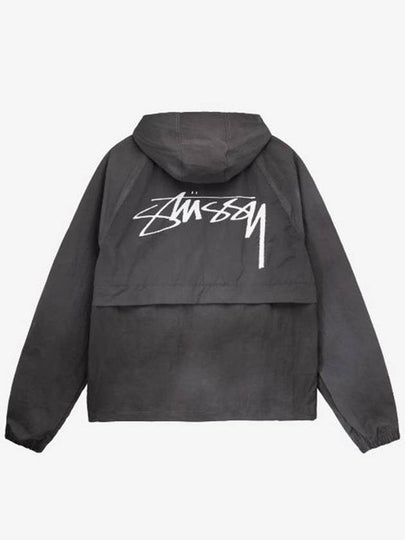 Wave Dye Beach Shell Hooded Jacket Black - STUSSY - BALAAN 2