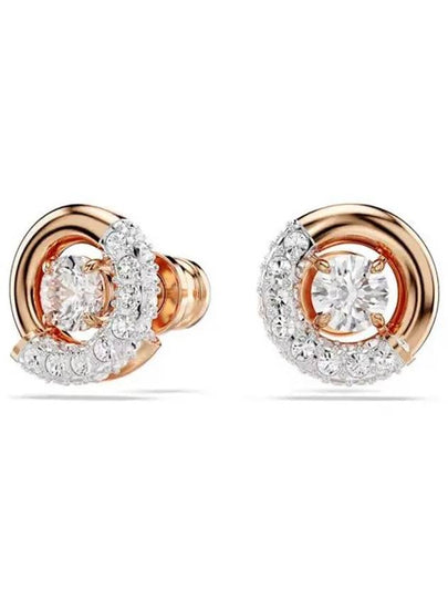 Dextera Stud Round Cut Earrings Rose Gold - SWAROVSKI - BALAAN 2