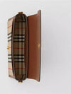 Leather and Vintage Check Note Crossbody Bag Tan - BURBERRY - BALAAN 5