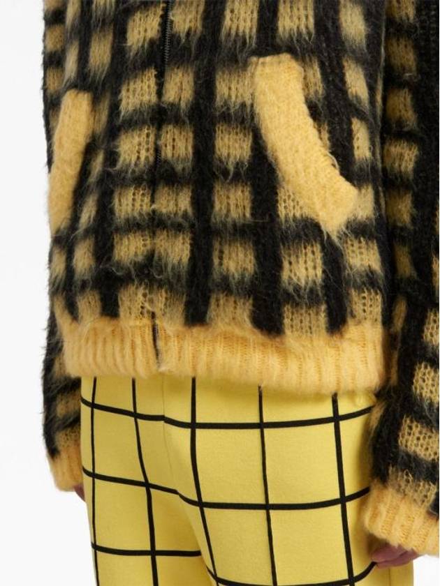 Check Mohair Hooded Jacket Yellow - MARNI - BALAAN 6