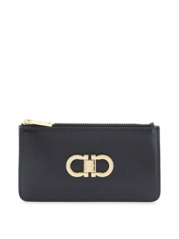 Gancini Credit Card Wallet Black - SALVATORE FERRAGAMO - BALAAN 1