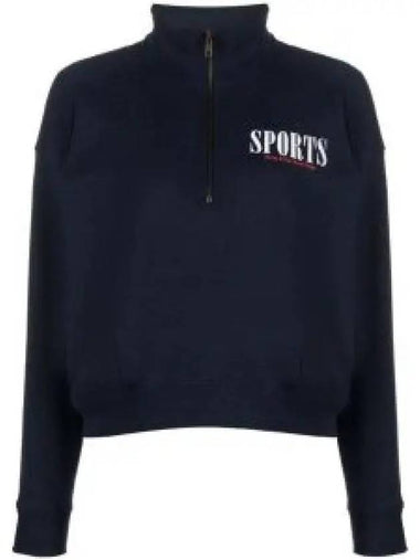 Logo Half Zipper Sweatshirt Navy QZAW233NA 1014581 - SPORTY & RICH - BALAAN 1