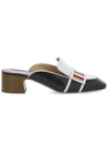 striped mule sandal heel blue - THOM BROWNE - BALAAN 1