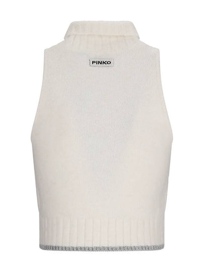 SLEEVELESS CROP TOP IN SOFT KNIT - PINKO - BALAAN 2